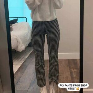 Henly Night Fever Gingham Pants in Black